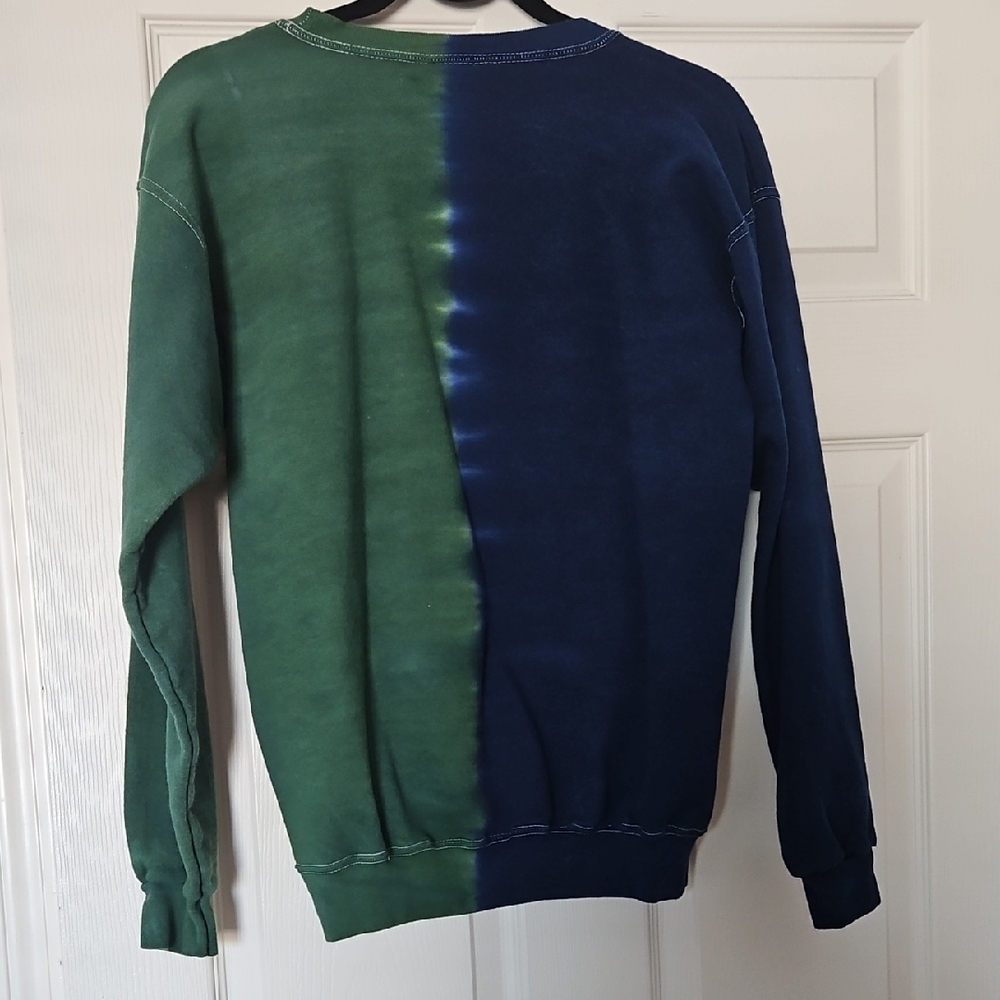 Hanes House Divided Men's Crewneck Sweater - Blue and Green - Picture 2 of 9